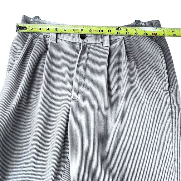 LL Bean Corduroy Pants Mens 34 Tan Beige 285258 Classic Pleated Flap Pockets - Picture 10 of 11